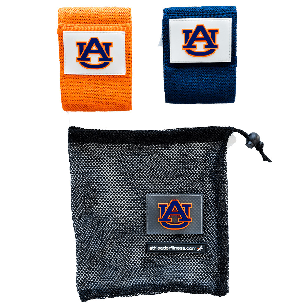 Auburn University bands and pouch with logo on a clear background