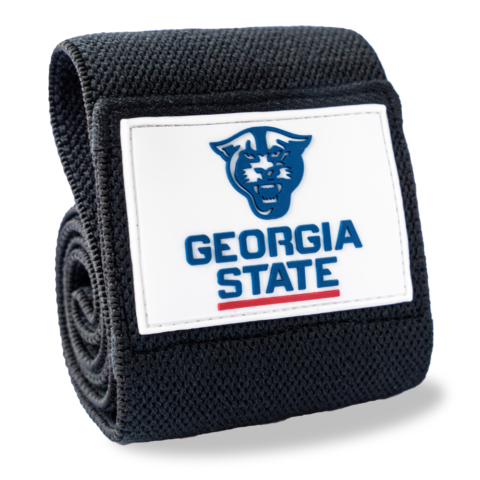 Black band with Georgia State logo on a white background