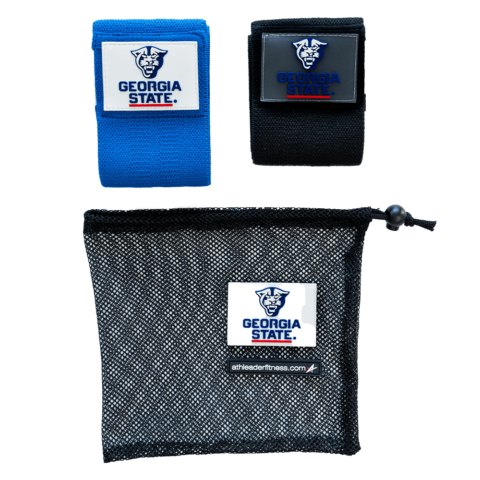 Georgia State bands and pouch on a white background