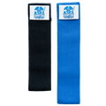Black and blue bands with Hampton Barbell logo on a white background