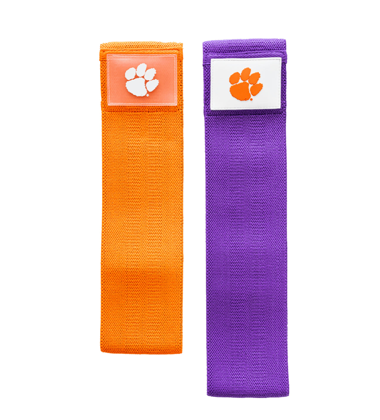 Two bands in purple and orange with a png
