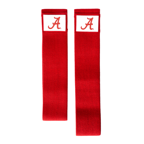 Two  bands in red and red with a storage bag, all featuring a branded logo.