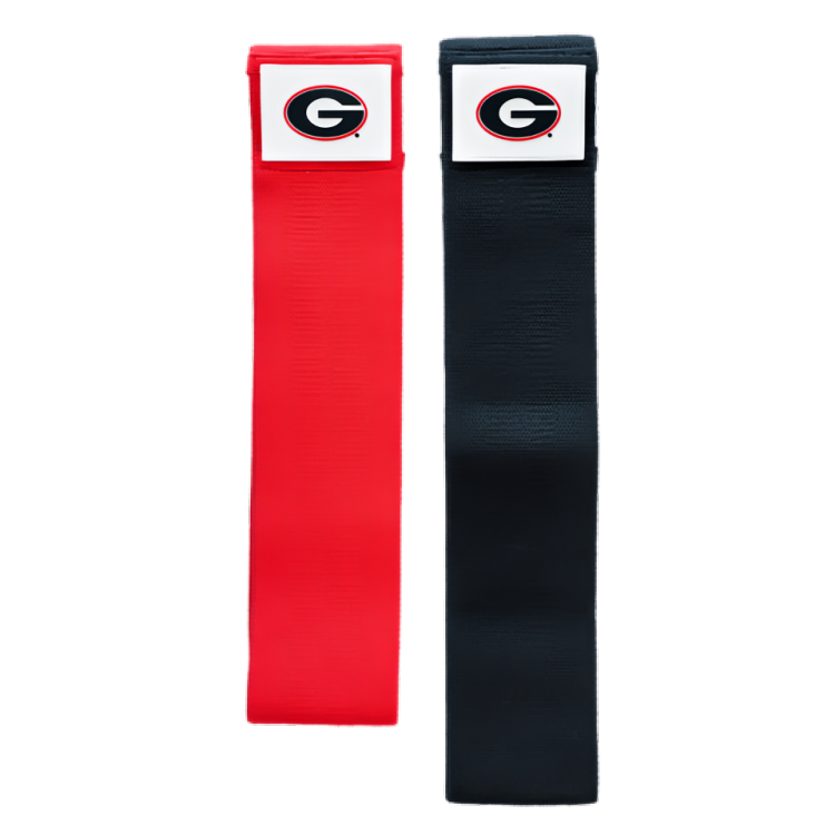 Red and black bands with Georgia logo on a png background