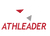 Logo of ATHLEADER with red and gray shapes on a white background